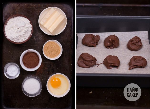 Προετοιμάστε τα συστατικά για τα μπισκότα σοκολάτας: 