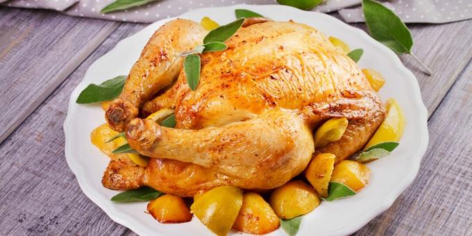 Πώς να γεμίσετε κοτόπουλο: γεμιστό κοτόπουλο με λεμόνι και πορτοκάλι