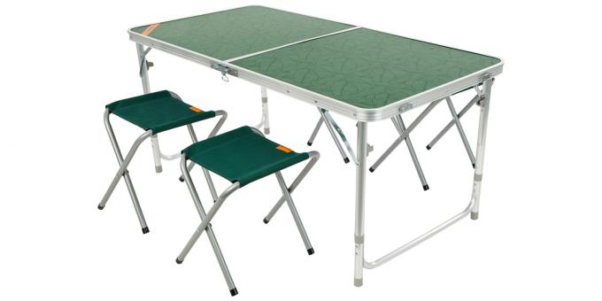 Σετ: πτυσσόμενο τραπέζι και πτυσσόμενες καρέκλες