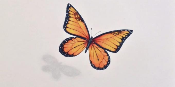 Πώς να σχεδιάσετε ένα ρεαλιστικό δείκτες πεταλούδα και χρωματιστά μολύβια