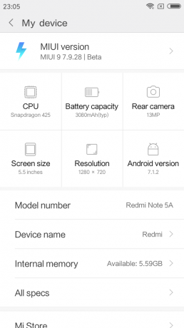 Xiaomi redmi Σημείωση 5α: λογισμικό