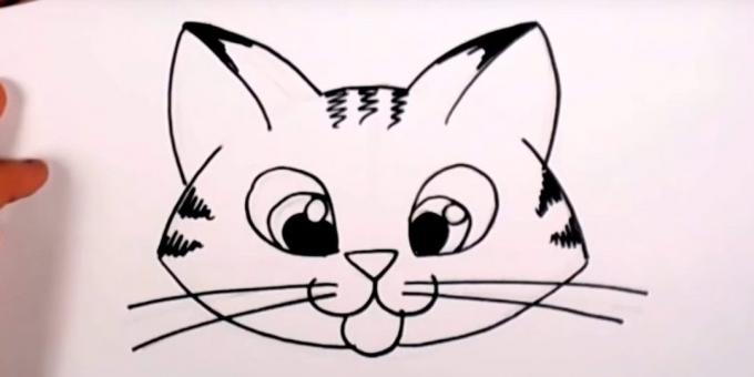 Πώς να σχεδιάσετε ένα ρύγχος γάτα σε στυλ καρτούν