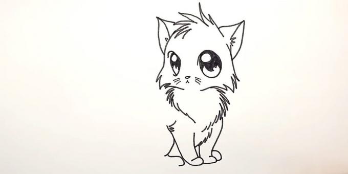 Πώς να επιστήσω Anime γάτα: Κατά την πρώτη εικόνα ενός μπροστινά πόδια μαλλί