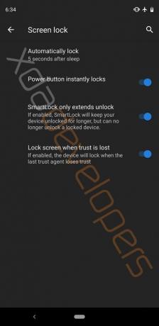 Android Q: οθόνη κλειδώματος