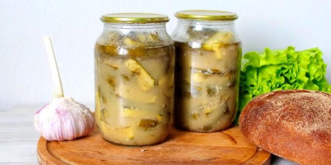 Συνταγή Σαλάτα του αγγούρια το χειμώνα με μουστάρδα, το σκόρδο και τον άνηθο