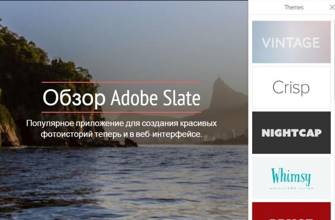 Adobe Slate: Θέματα