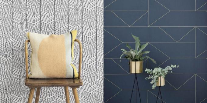 Wallpapers για υπνοδωμάτια με γεωμετρικά μοτίβα